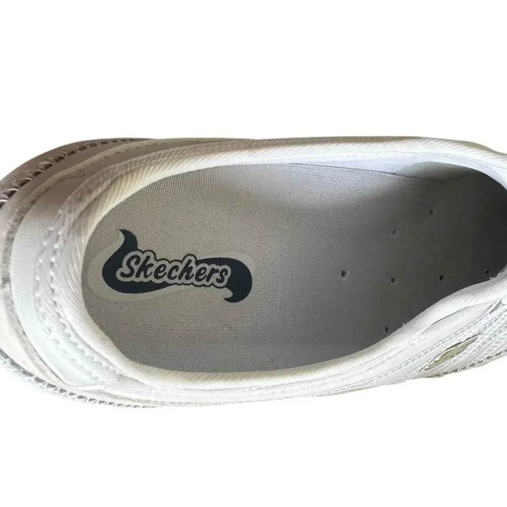 Skechers Bikers Dream Come True Women's 10 White Slip-On Sneaker SN 21140